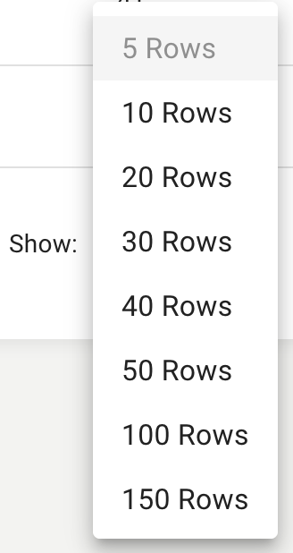 Rows Per Page